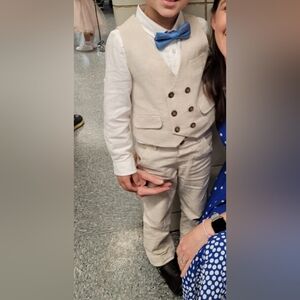 Marks & Spencer Tan and White Vest Set for Special Occasions